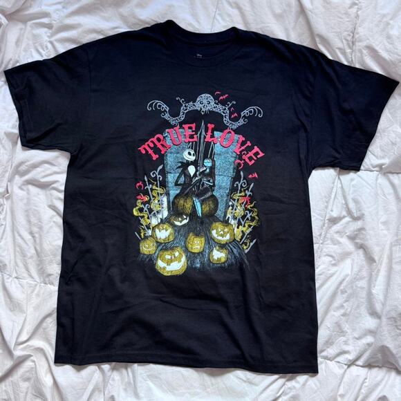 Disney Other - Nightmare before christmas black graphic tee sz L true love romantic gothic